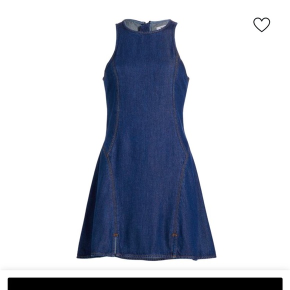Re/Done Denim split front Racerback Dress - Picture 1 of 5